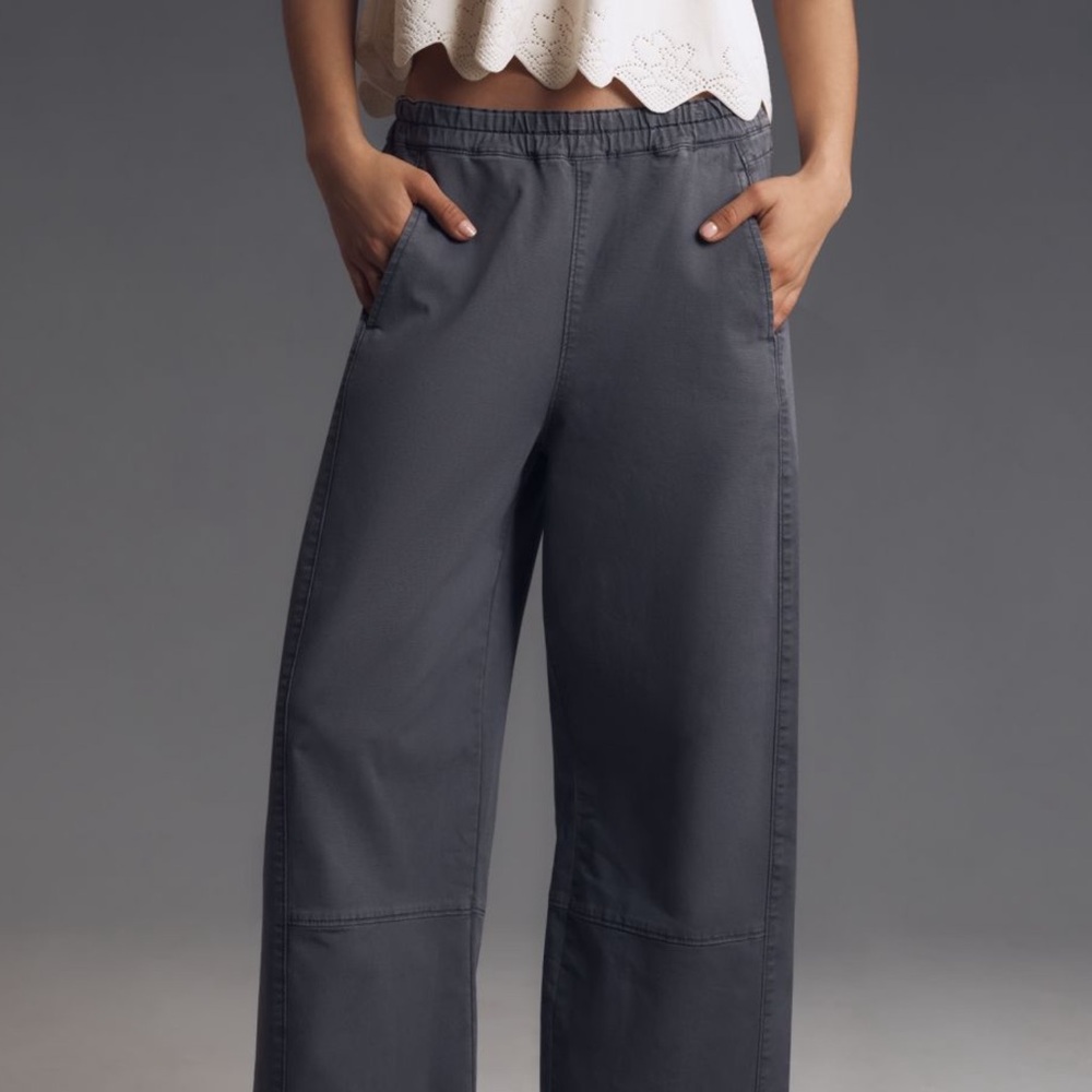 Pilcro Wide Leg Pants in Charcoal Gray